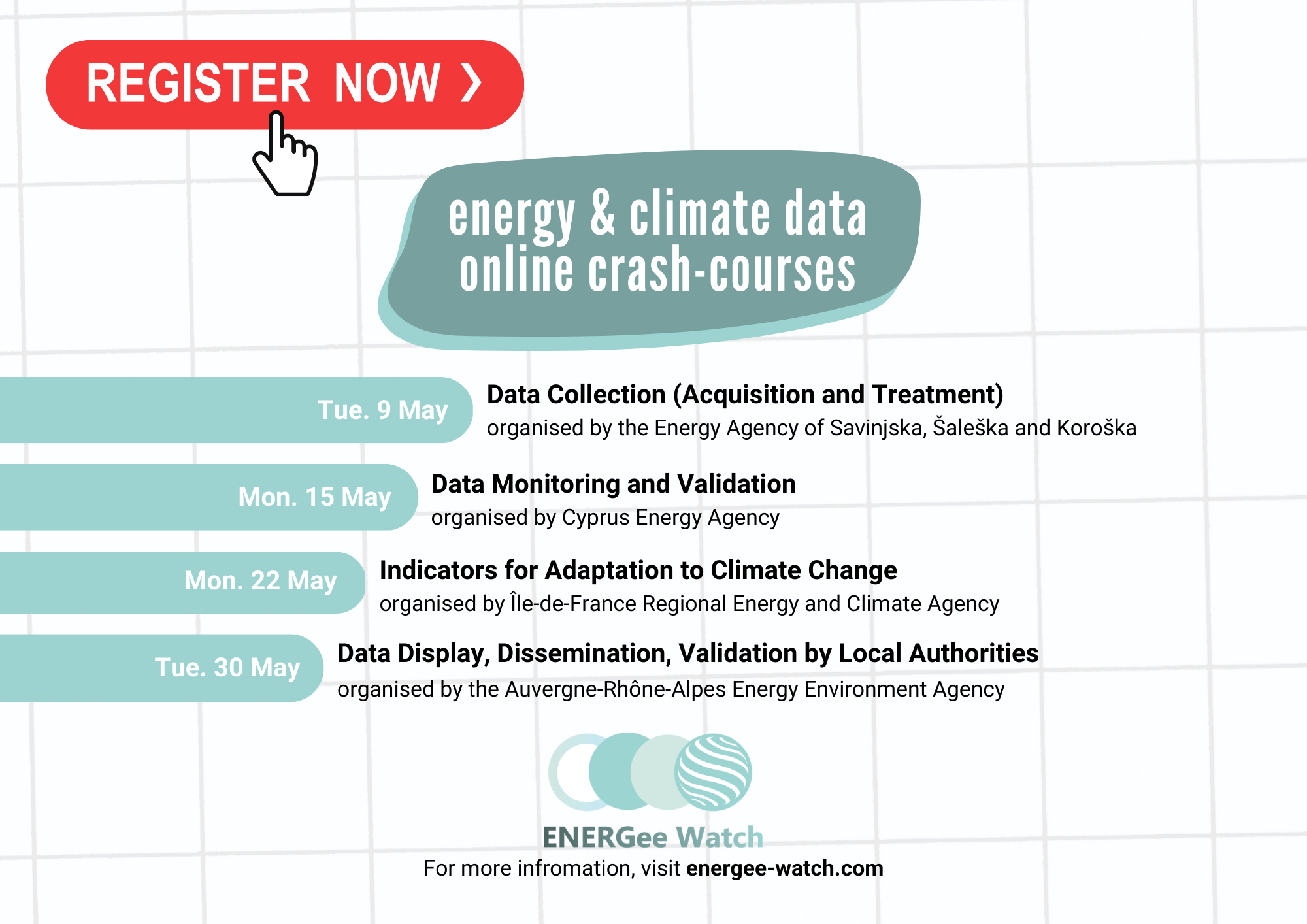 Register for the ENERGee Watch crash-courses in May!